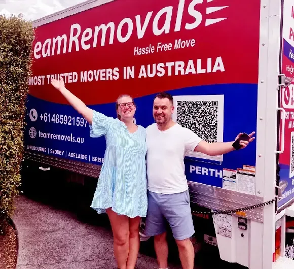 Team Removals Crew with Sign